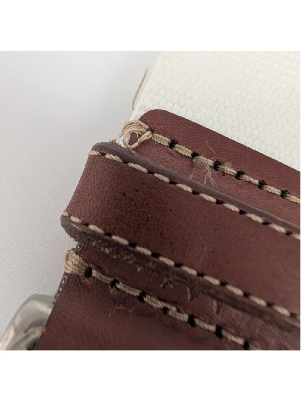 Martin Dingman Country Club White Webbing Belt Leather Trim Men’s 42 Golfcore